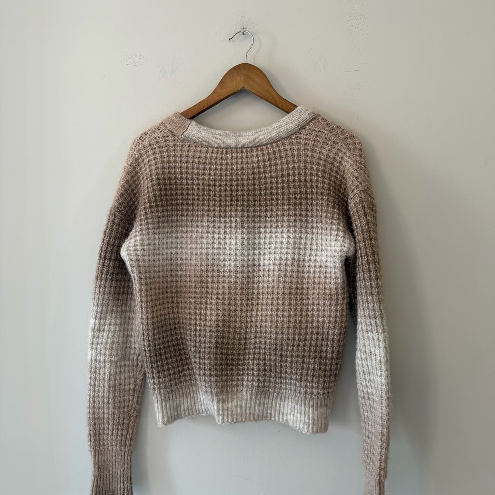 Sonoma Goods For Life Chunky Knit Cardigan Brown and Cream Size S - Picture 3 of 10
